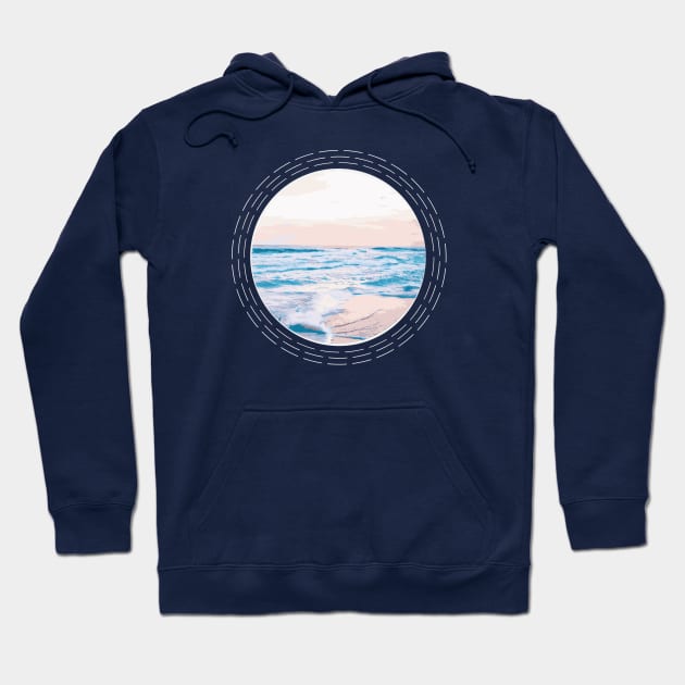 Waves Approaching During Pleasant Day At Beach Abstract Nature Art Hoodie by Insightly Designs